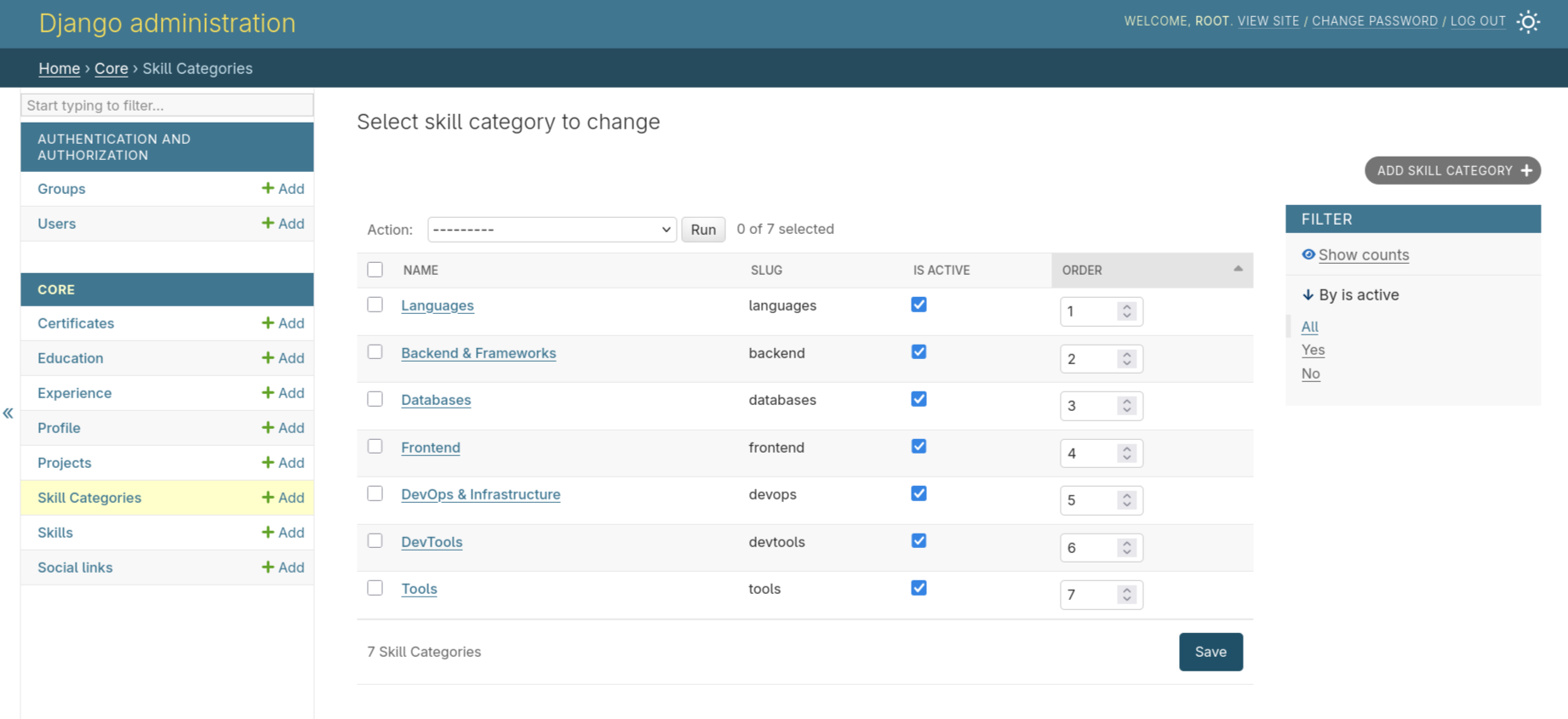 Django Admin Interface