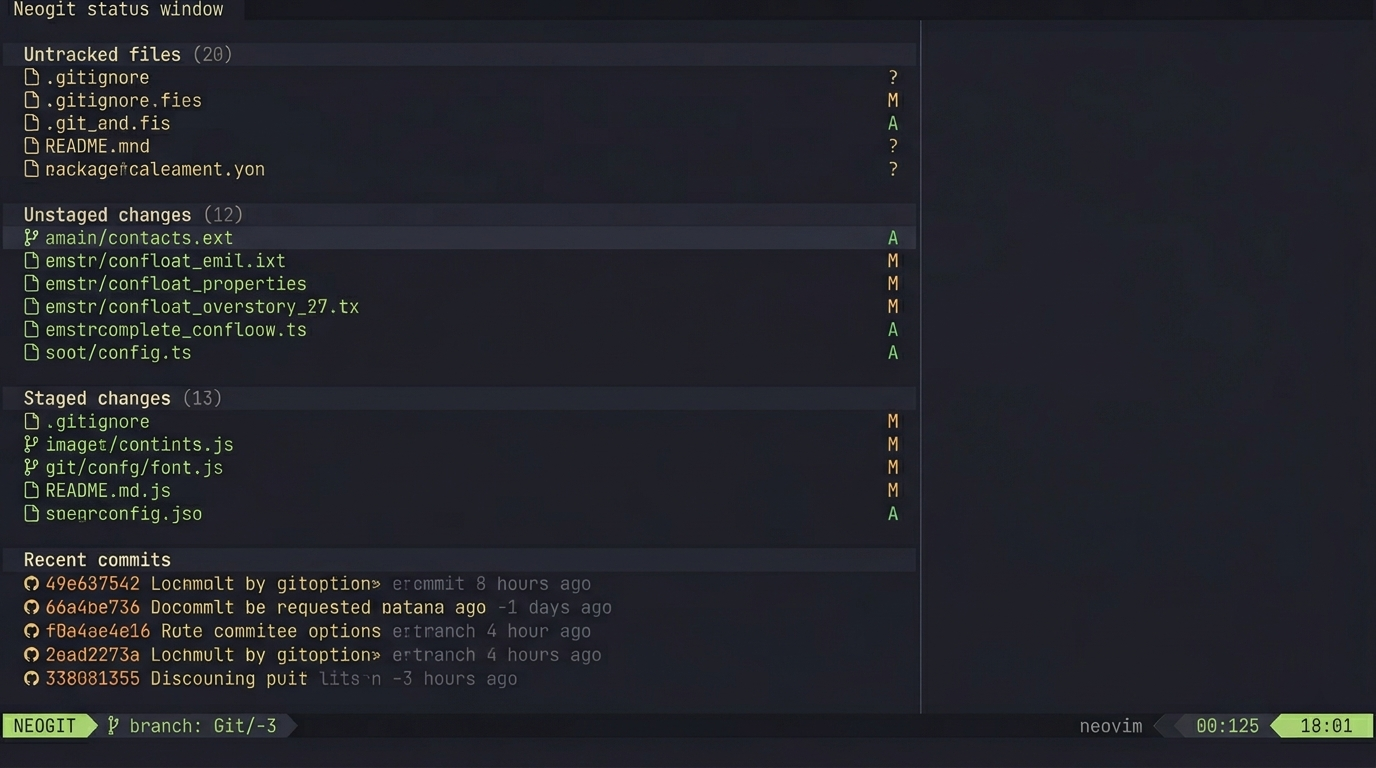 Neogit staging and committing